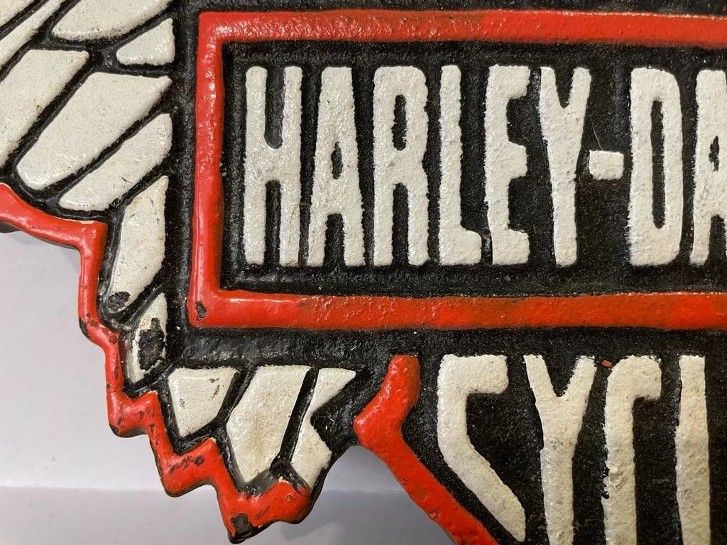 New Cast Iron Non Original Harley-Davidson "Wings" Sign