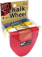 Chalk Wheel - Blue, Red, White, Yellow Four Color Set Fabric Markers
