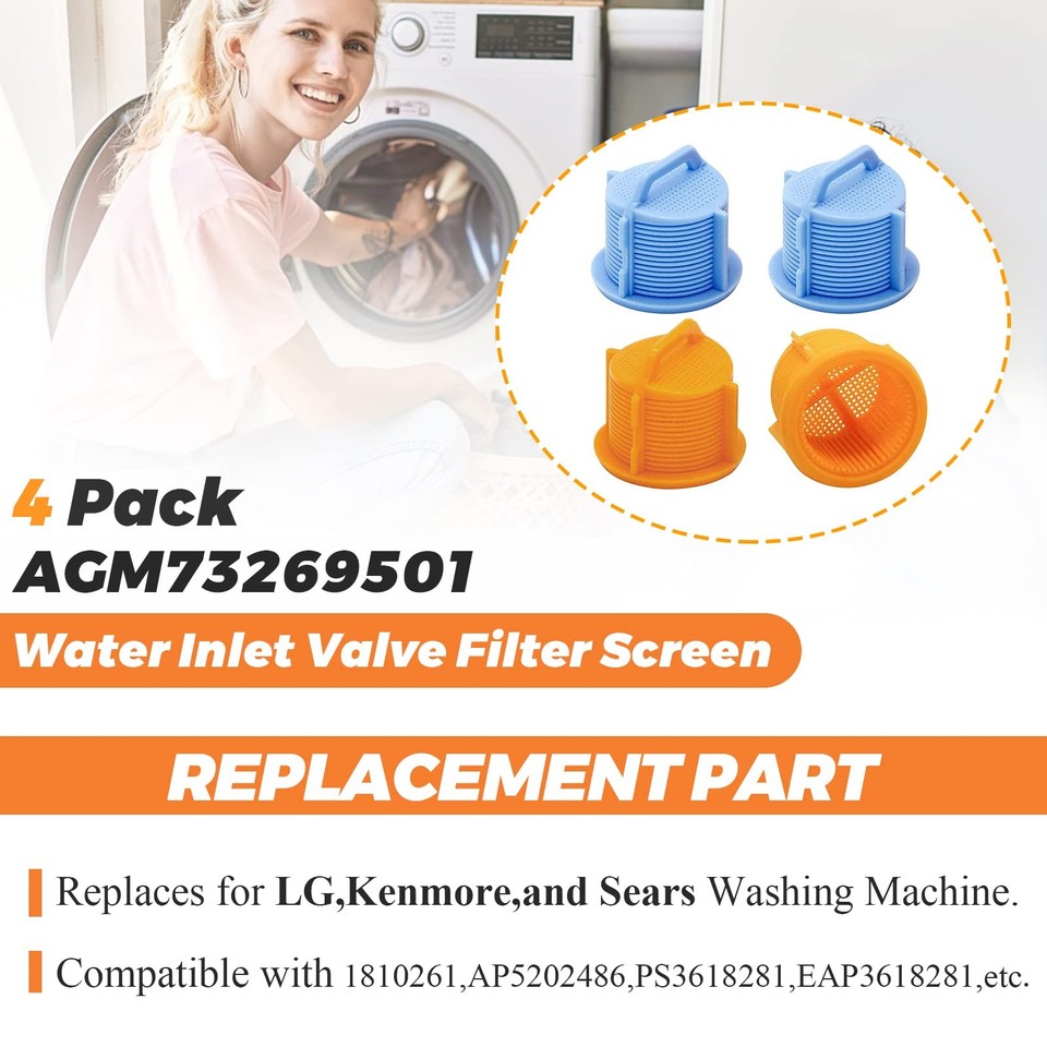 Replacement Washer Water Inlet Valve Filter Screen for Washing Machine ...
