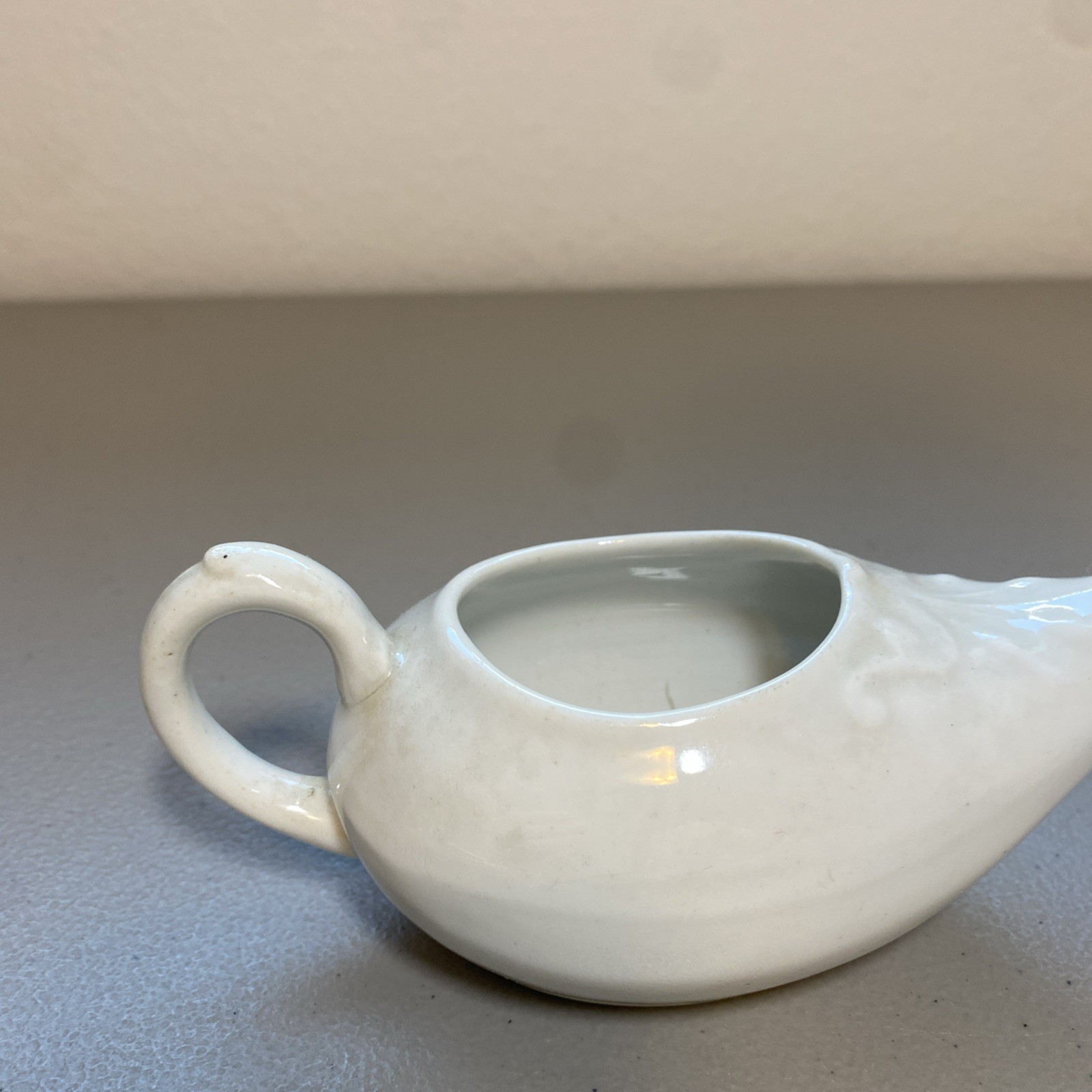 Vintage Antique Medical White Porcelain INVALID FEEDER / Hospital Infant Feeder