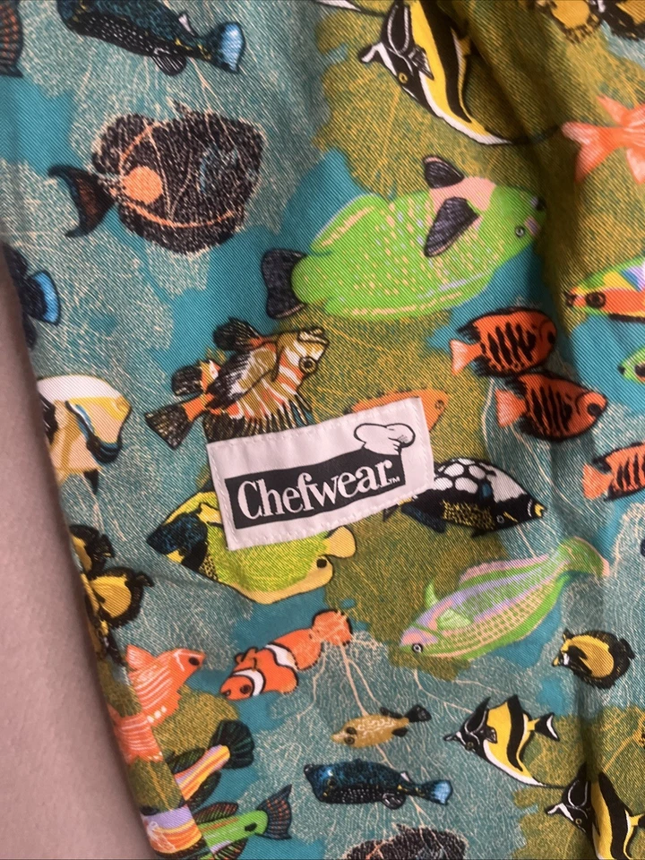 Vintage Chef Shorts Tropical Fish Print Size M Clown Angel - Image 2 of 3