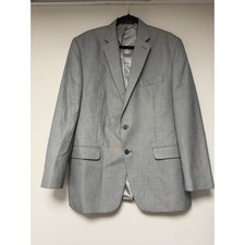 Chaps Men's Gray Two Button Blazer Sport Coat Jacket Size 44R Classic Fit