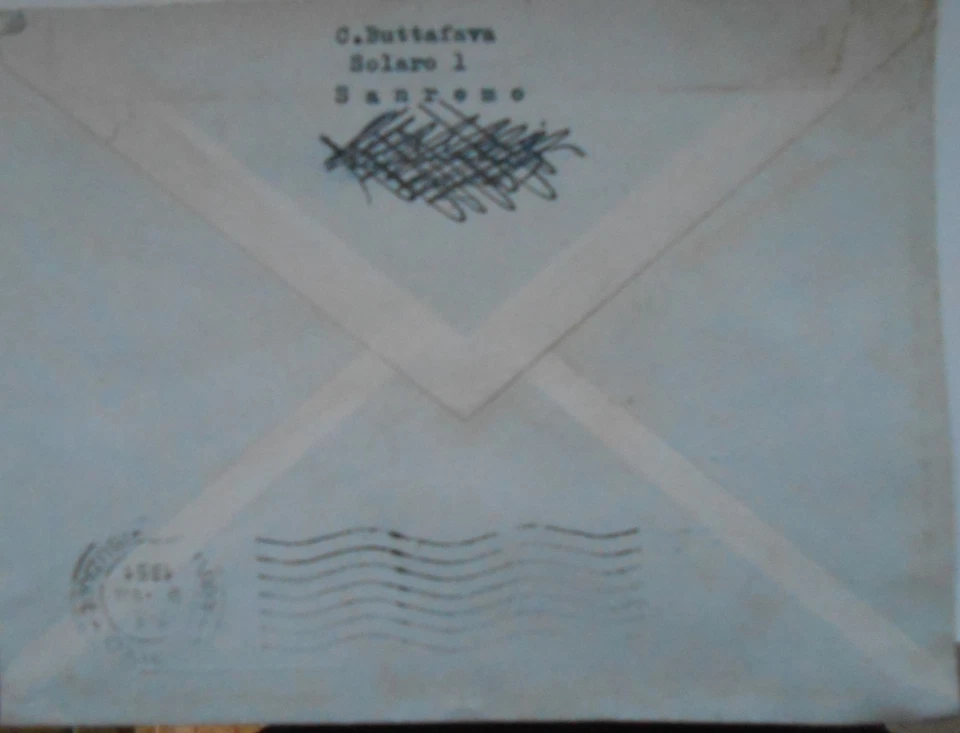 Busta 20 lire isolato francobolli Toscana 8/7/51 - Immagine 2 di 2