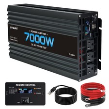 7000W Peak Power Inverter DC 12V to AC 110V Car Converter 3AC USB LCD Remote