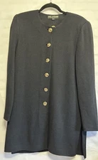 St. John Basics  Knitwear Jacket, Cardigan Black,  Shoulder Pads Vintage, Med