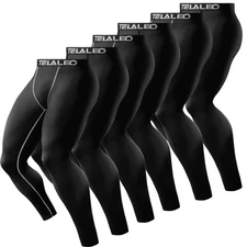 TELALEO Men's Compression Pants 4/6 Pack Sports Tights Workout Running Athlet...