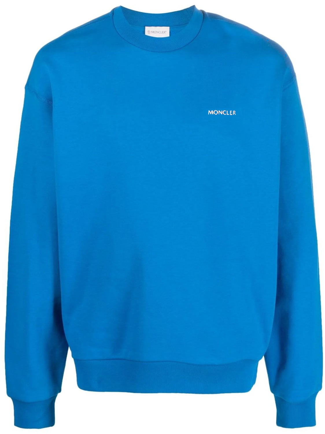 Мужская толстовка с круглым вырезом и логотипом Moncler среднего синего цвета - NWT 610 49790₽