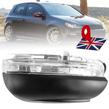 For VW Golf MK6 2008-13 Right Driver Door Wing Mirror LED Indicator Lens & Cover