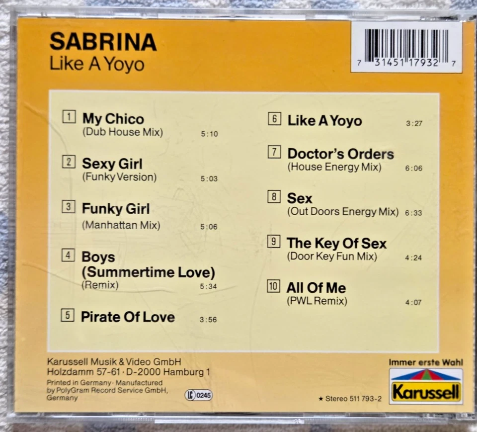 Sabrina –Like A Yoyo  CD - Bild 2 von 2