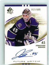 2007-08 SP Authentic Jonathan Bernier Future Watch Auto RC/999