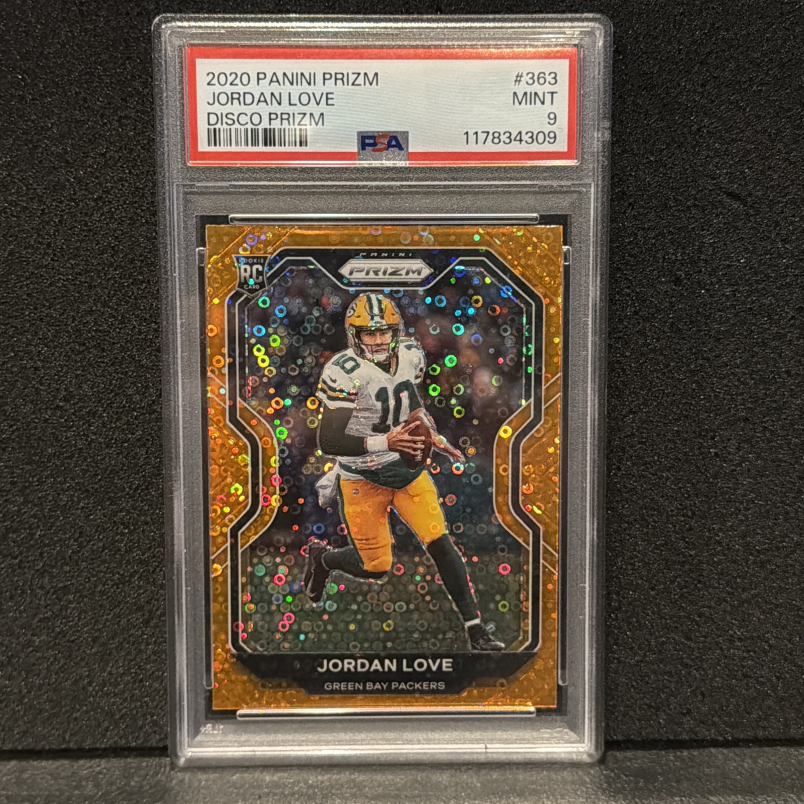 2020 Panini Prizm - Rookie Jordan Love #363 Orange Disco Prizm (RC) PSA 9