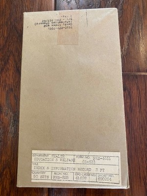Vintage NOS Package of USGI Medical Index & Information Record 3 Part PHS-4451
