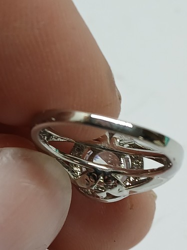 Signed JS Joseph Schmid .925 Sterling Silver Huge Diamond Ring Size 5 - Picture 8 of 10