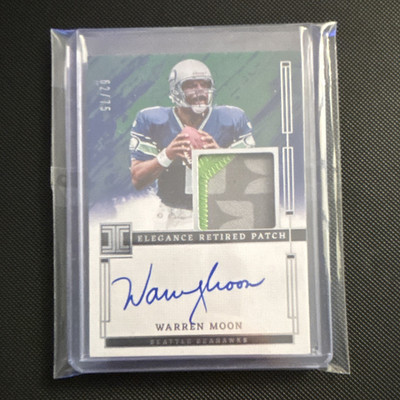 Panini 2024 Impeccable Warren Moon Elegance Retired Patch Auto Gold /15 #ERA-WMN