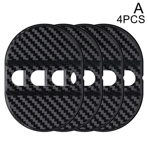 ☮4pcs Carbon Fiber Car Door Lock Protective Cover Anti Accessories Rust V3R9 - Bild 9 von 12