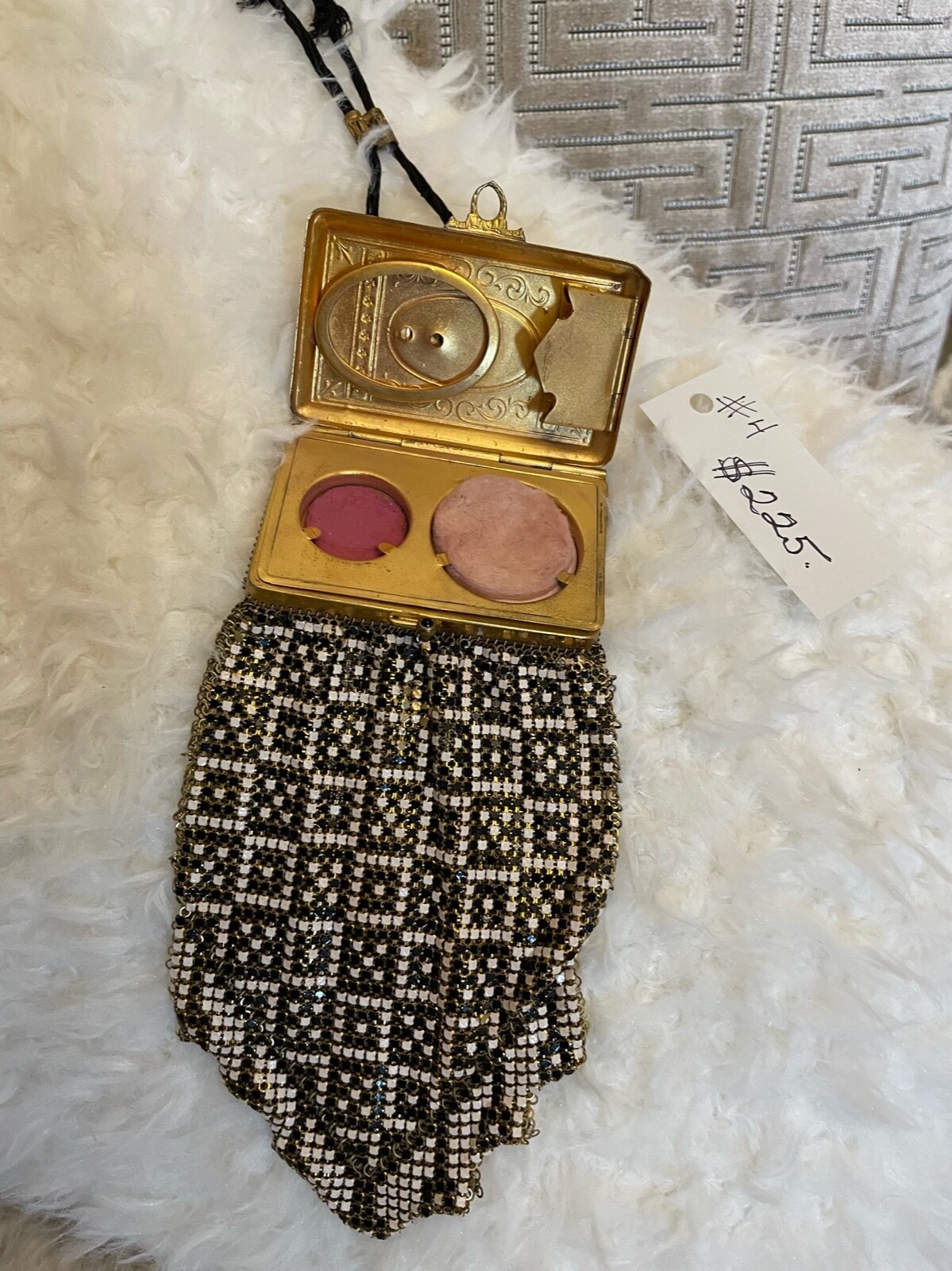 Antique vintage compact mesh purse - image 2