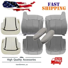 For 1999-2002 Chevy Silverado Driver & Passenger Seat Cover & Foam Cushion Gray