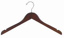 17" Walnut Wood Dress Hanger (pack of 100)