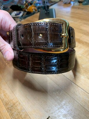 Genuine Crocodile‎ Brown Belt sz 32 Cognac Genuine Crocodile Belt  main image 4