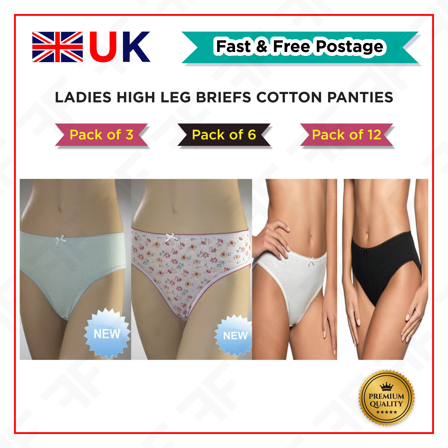 Ladies High Leg Cotton Briefs Bikini Sexy Knickers Underwear Hot Pants