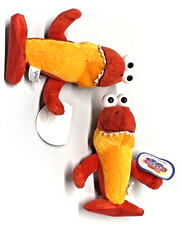 2 NANCO 2011 9" shark plush Red Orange Big Eyes Teeth CUTE