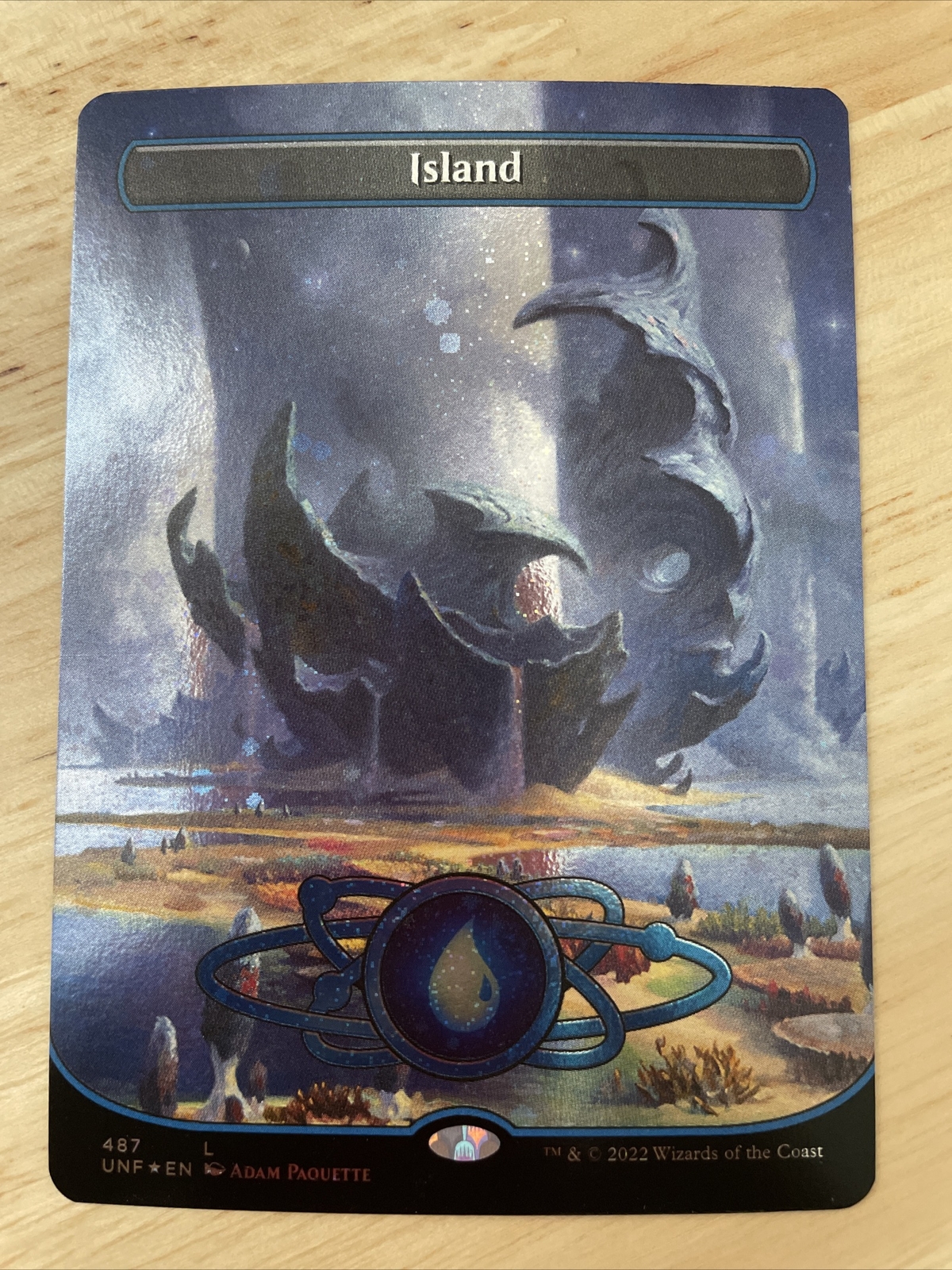 MTG Island (#487) Unfinity Borderless GALAXY FOIL NM/M