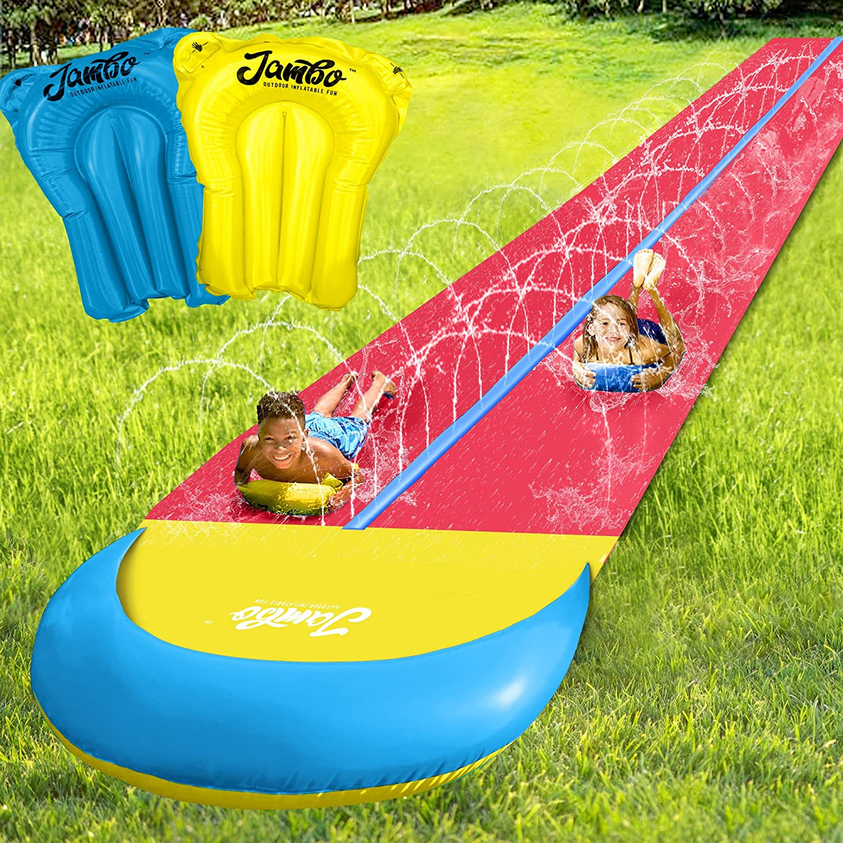 Slip And Slide For Kids Ages 8-12 JAMBO Triple Lane Slip Splash