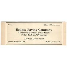 Buffalo NY 1926 SAVIOLA Eclipse Paving Concrete Cellars Drives Antique Print Ad