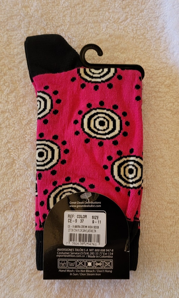 Lucci Womens Socks Size 9 - 11 Crew High Sock AKIRA Pink B | eBay