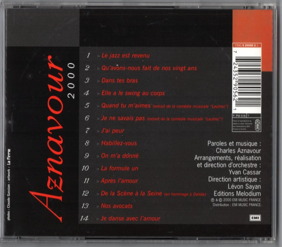 CHARLES AZNAVOUR - AZNAVOUR 2000 (CD) - Bild 2 von 2