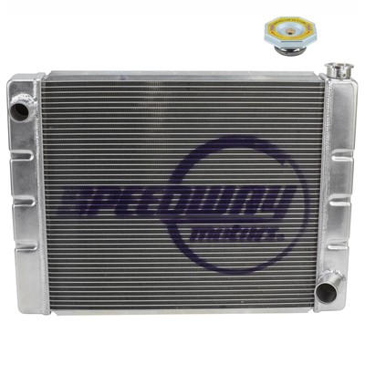 Speedway Universal Alum Radiator & Cap, 26 Inch 29-31 psi, Fits Chevy