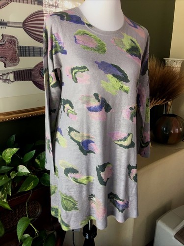 Nally & Millie Gray Abstract Print T-Shirt Dress or Tunic S? 34" Bust Unworn - Picture 5 of 7