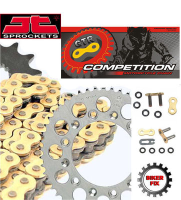 FITS Yamaha TT500 D,E,F,G 77-80 GOLD Heavy Duty X-Ring Chain and Sprocket Kit Se