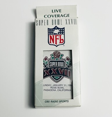  NEW Super Bowl XXVII Pasadena CA Cowboys Bills CBS Sports Radio Complete in Box