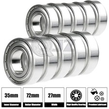 10x 5207-ZZ Double Row Seals Ball Bearing 72Mm 35Mm 27Mm 2Z Seal New Metal