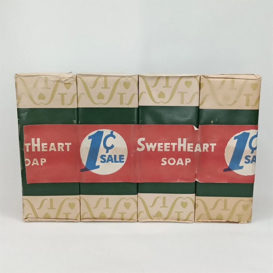 Nuevo de Lote Antiguo Jabón de Inodoro Sweetheart en Envoltura de Papel Original Segunda Guerra Mundial Años 40 Coleccionable Foto 4 de 4
