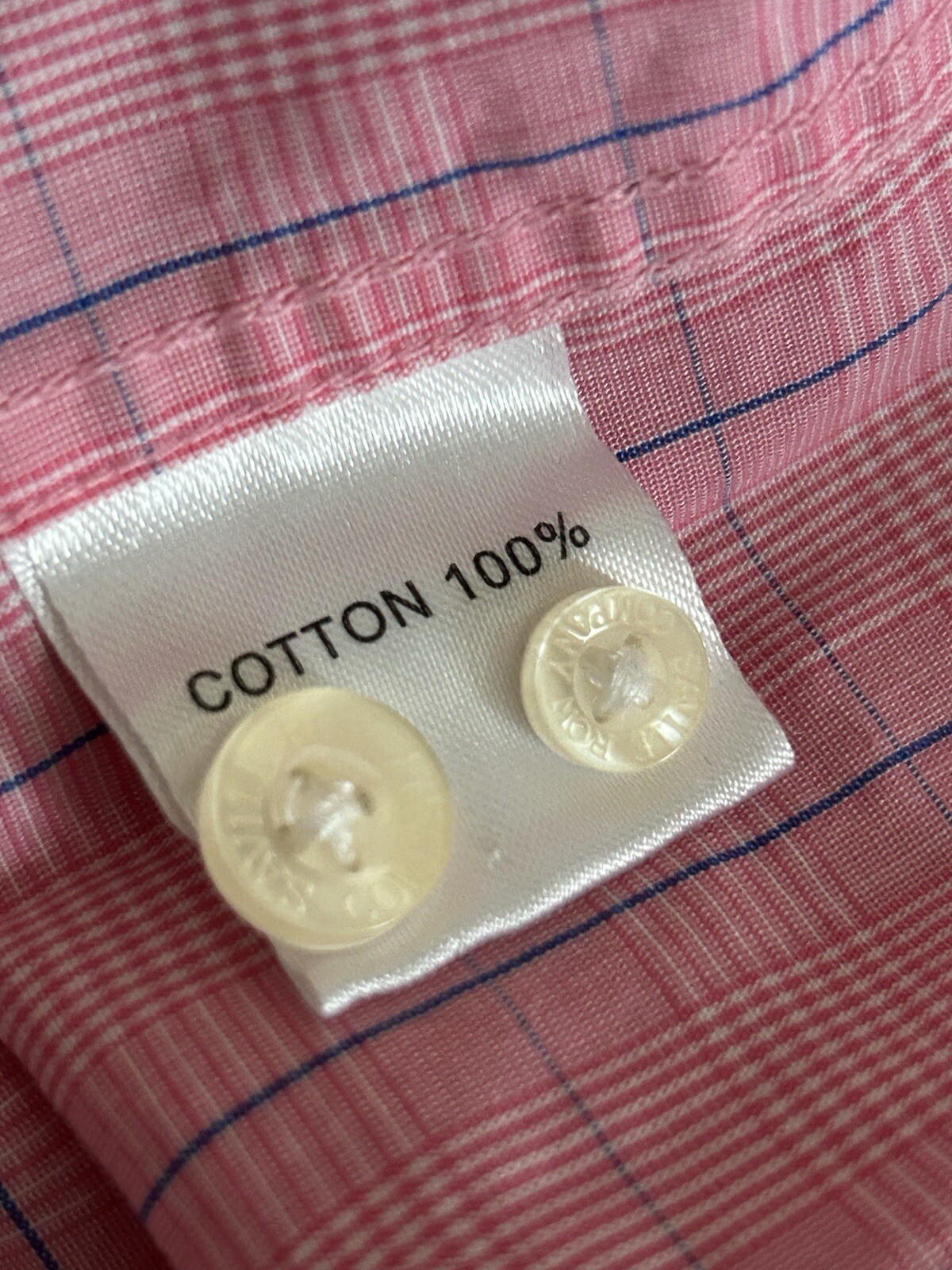 FILA Camicia a quadri The Savile Row Company rosa elegante casual manica lunga uomo taglia 15