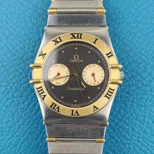 Omega Constellation Manhattan Day Date 3961069 Black Dial Steel / 18k Gold 34mm