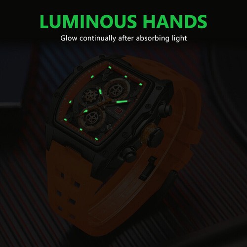 MINI FOCUS Men Watch Full Blue Military Wristwatch Luminous Hand Boy Sport Watch - Picture 3 of 29