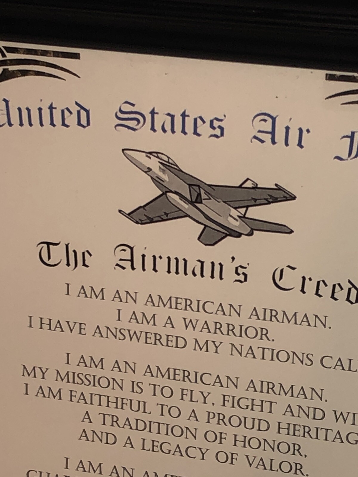 U.S. AIR FORCE ~ 'THE AIRMAN'S CREED' PRINT / w/Free Custom  Printing | eBay