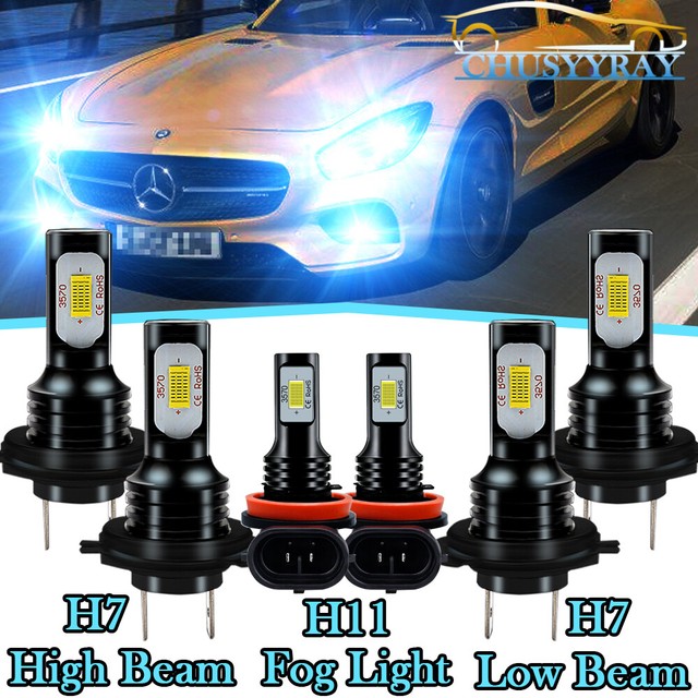 8000K Combo LED Headlight +Fog Light Bulbs For 20082010 Mercedes Benz