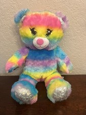 Build a Bear BAB Teddy Bear 16" Rainbow Tie Dye Stuffed Plush With Shirt EUC