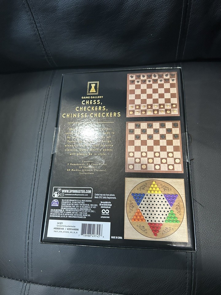 Game Gallery Chess Checkers Chinese Checkers Board Game Set 100% ...