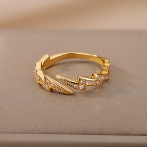 Authentic Lightning Ring Gold Plated Finger Ring for Women