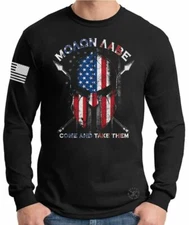 American Spartan Warrior Long Sleeve T Shirt ~ Guns ~ Molon Labe USA 2A