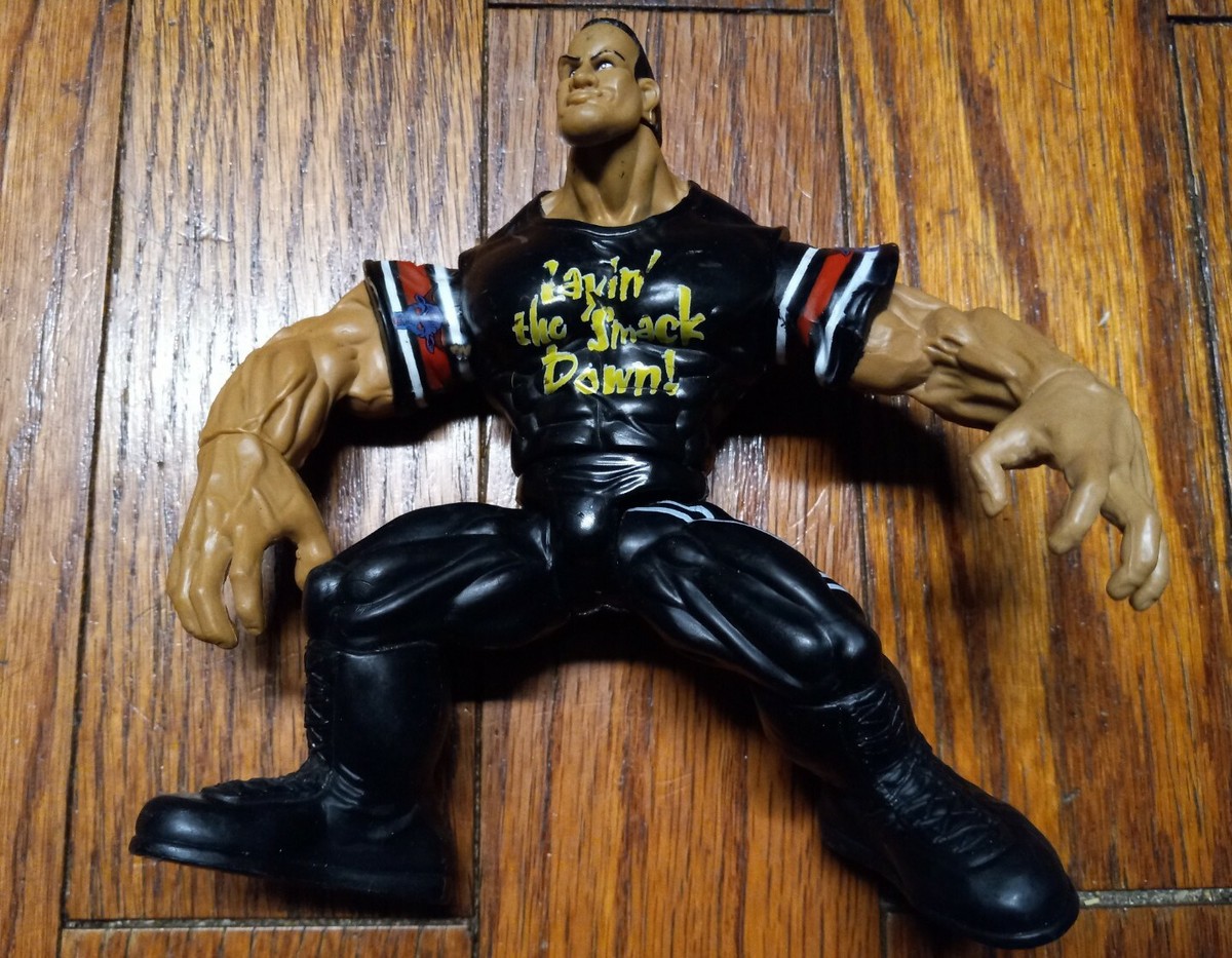 1998 The Rock Dwayne Johnson WWF Maximum Sweat Action Figure Only Jakks