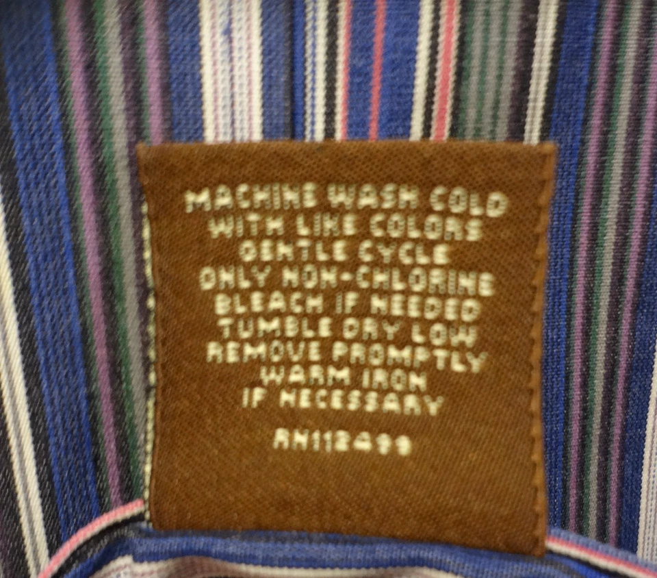 CAMISA DE VESTIR TALLA 4XB TAILORBYRD PARA HOMBRE, PÚRPURA VERDE ROSA AZUL RAYAS, USADA EN EXCELENTE ESTADO Foto 4 de 4