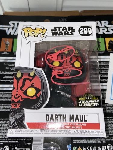 Funko Pop Star Wars Darth Maul #299 SIGNED by Ray Park Celebration Chicago 2019