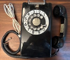 1950s BELL SYSTEM/WESTERN ELECTRIC Black 554 Rotary Dial Wall Telephone