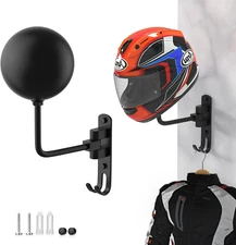 Helmet Hanger Wall Mount 180° Swivel Helmet Holder for Motorcycle Bike Racing Ou